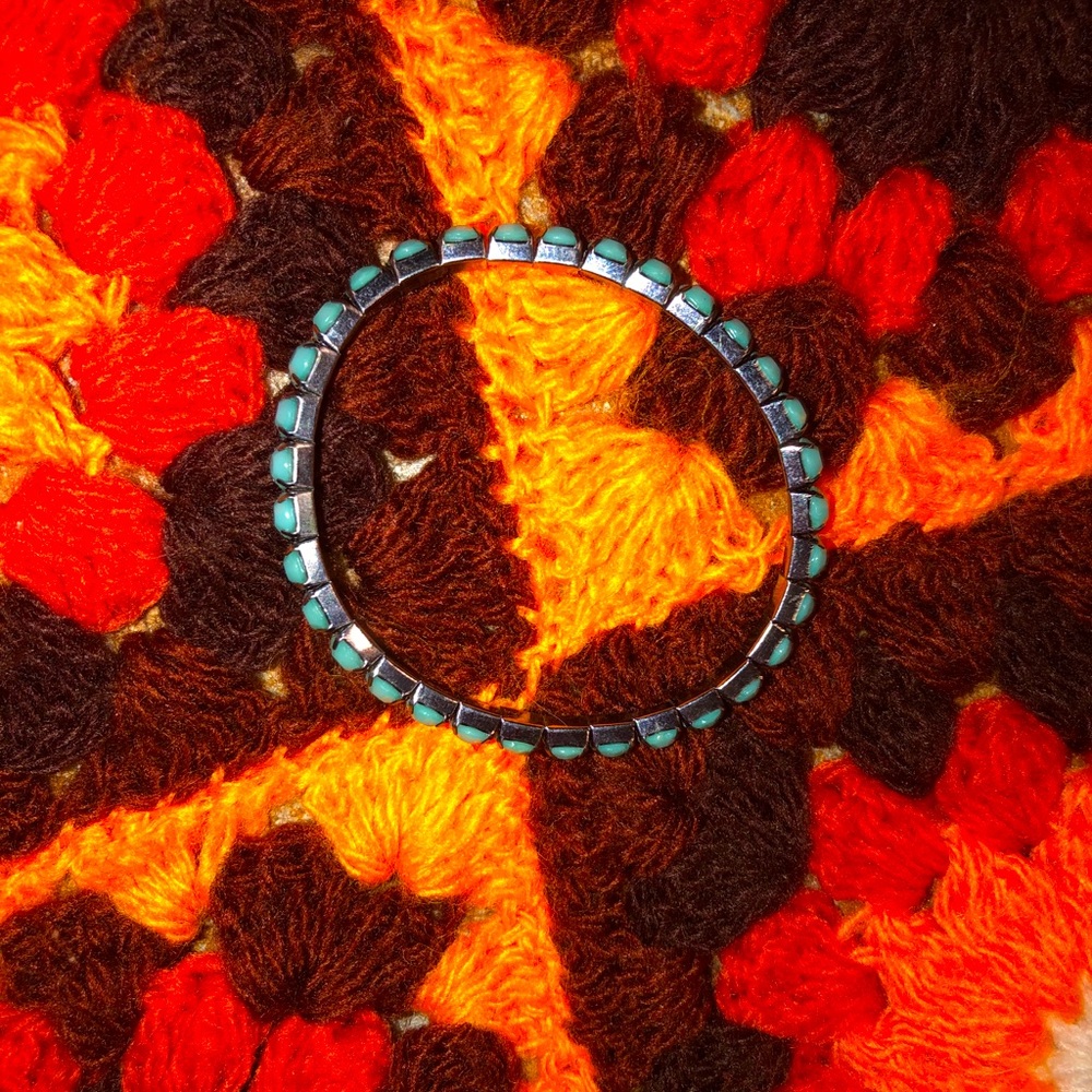 Silver, blue bracelet